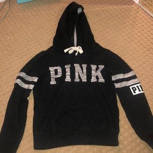 victoria’s secret pink black hoodie